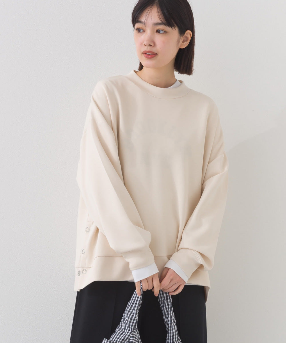 【OMNES】ソフトポンチ 脇スナップスリット入 チュニック丈長袖トップス UVカット花粉リリース付【261W430OMN013】