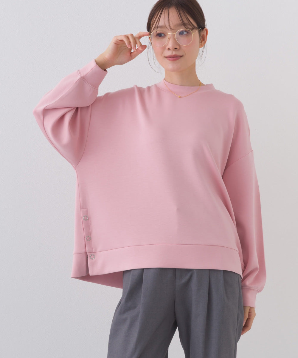 【OMNES】ソフトポンチ 脇スナップスリット入 チュニック丈長袖トップス UVカット花粉リリース付【261W430OMN013】