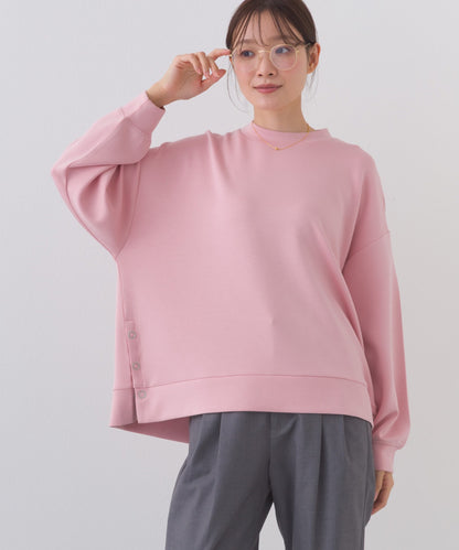 【OMNES】ソフトポンチ 脇スナップスリット入 チュニック丈長袖トップス UVカット花粉リリース付【261W430OMN013】