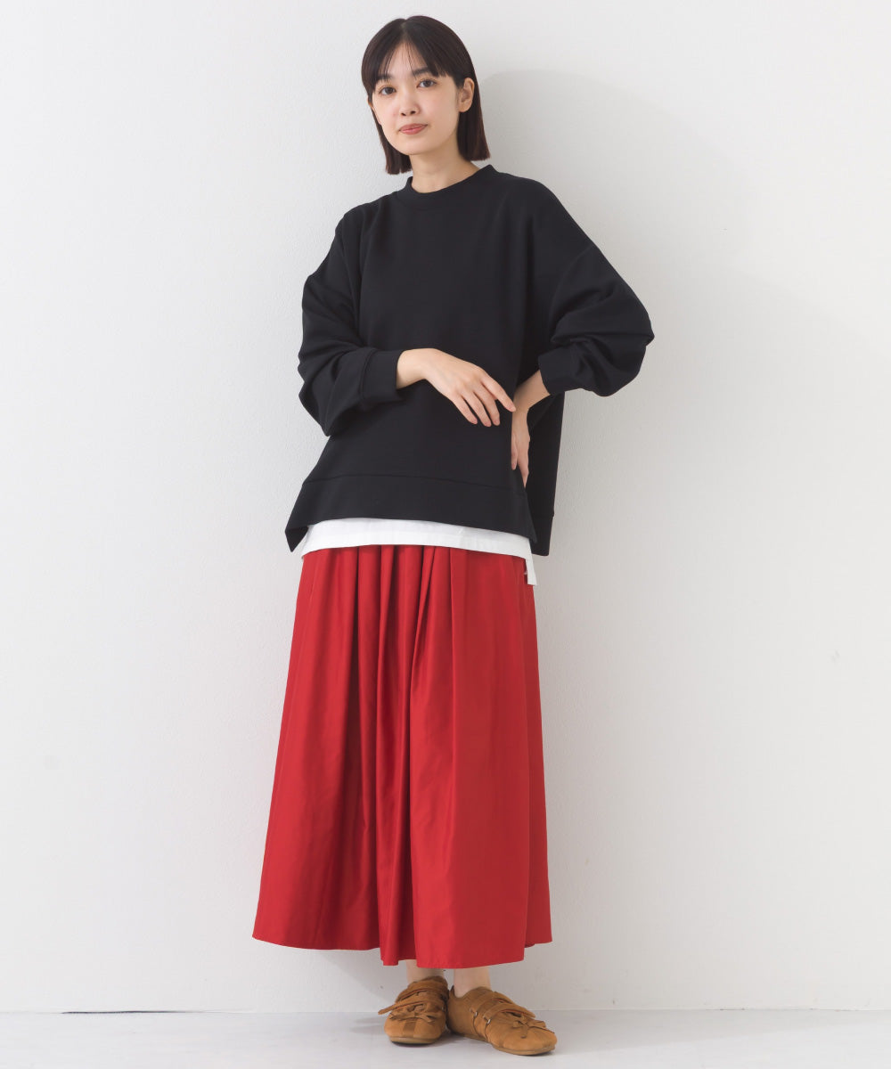 【OMNES】ソフトポンチ 脇スナップスリット入 チュニック丈長袖トップス UVカット花粉リリース付【261W430OMN013】