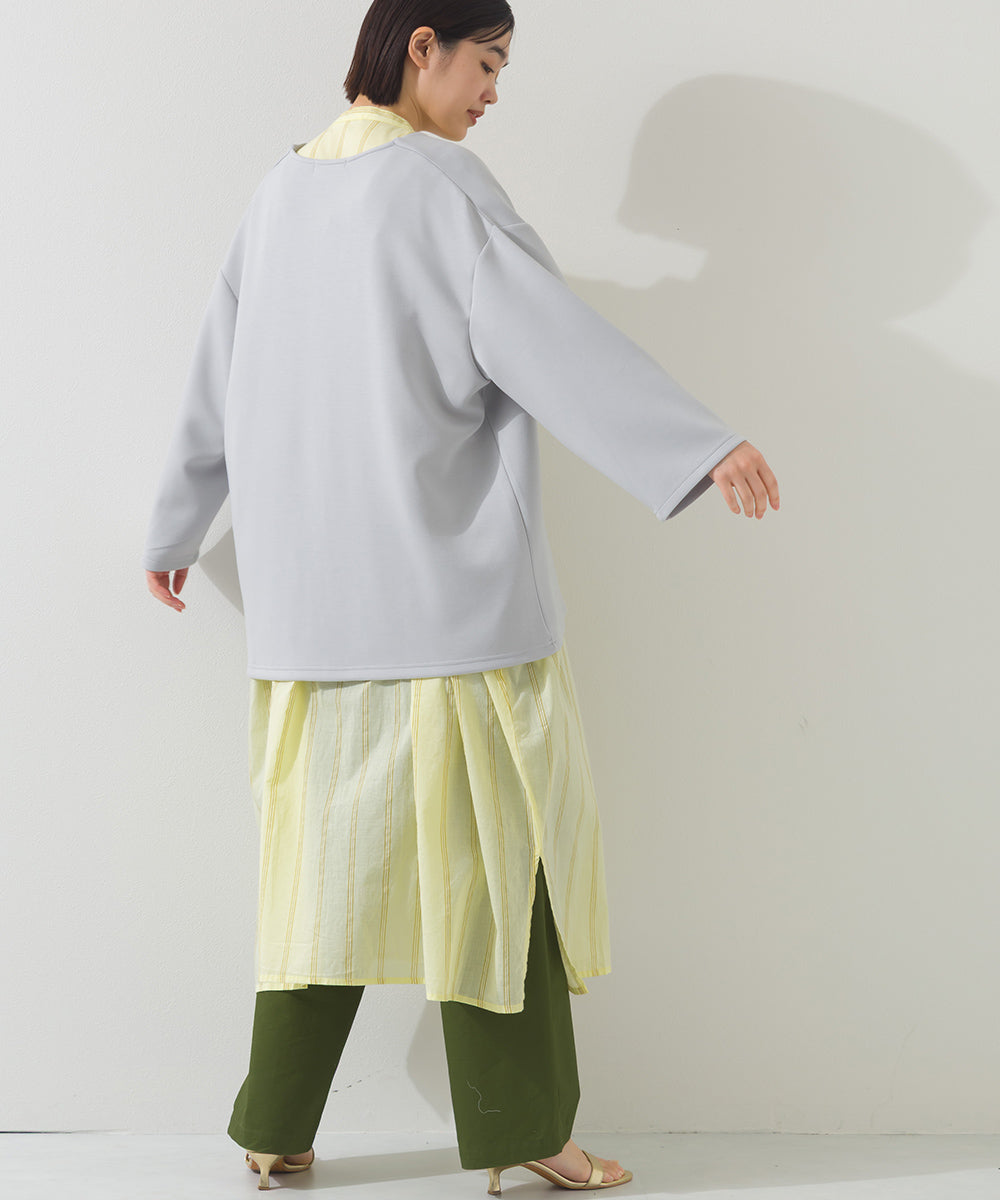 【OMNES】ソフトポンチノーカラー長袖カーディガン UVカット 花粉リリース付【261W430OMN014】