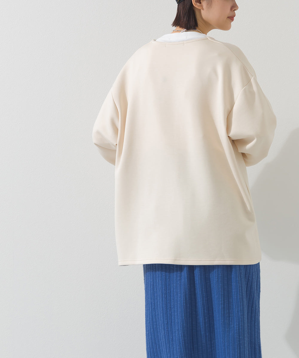 【OMNES】ソフトポンチノーカラー長袖カーディガン UVカット 花粉リリース付【261W430OMN014】