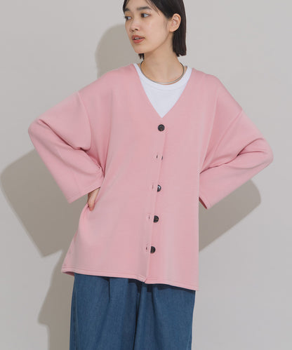 【OMNES】ソフトポンチノーカラー長袖カーディガン UVカット 花粉リリース付【261W430OMN014】