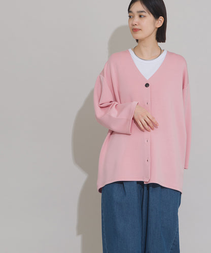 【OMNES】ソフトポンチノーカラー長袖カーディガン UVカット 花粉リリース付【261W430OMN014】