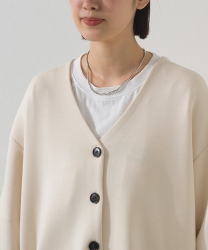 【OMNES】ソフトポンチノーカラー長袖カーディガン UVカット 花粉リリース付【261W430OMN014】