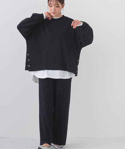【OMNES】ソフトポンチ センタープリーツパンツ UVカット花粉リリース付【261W432OMN016】