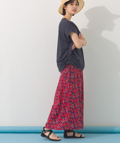 【OMNES】接触冷感 サイドギャザー半袖Tシャツ【261W430OMN020】