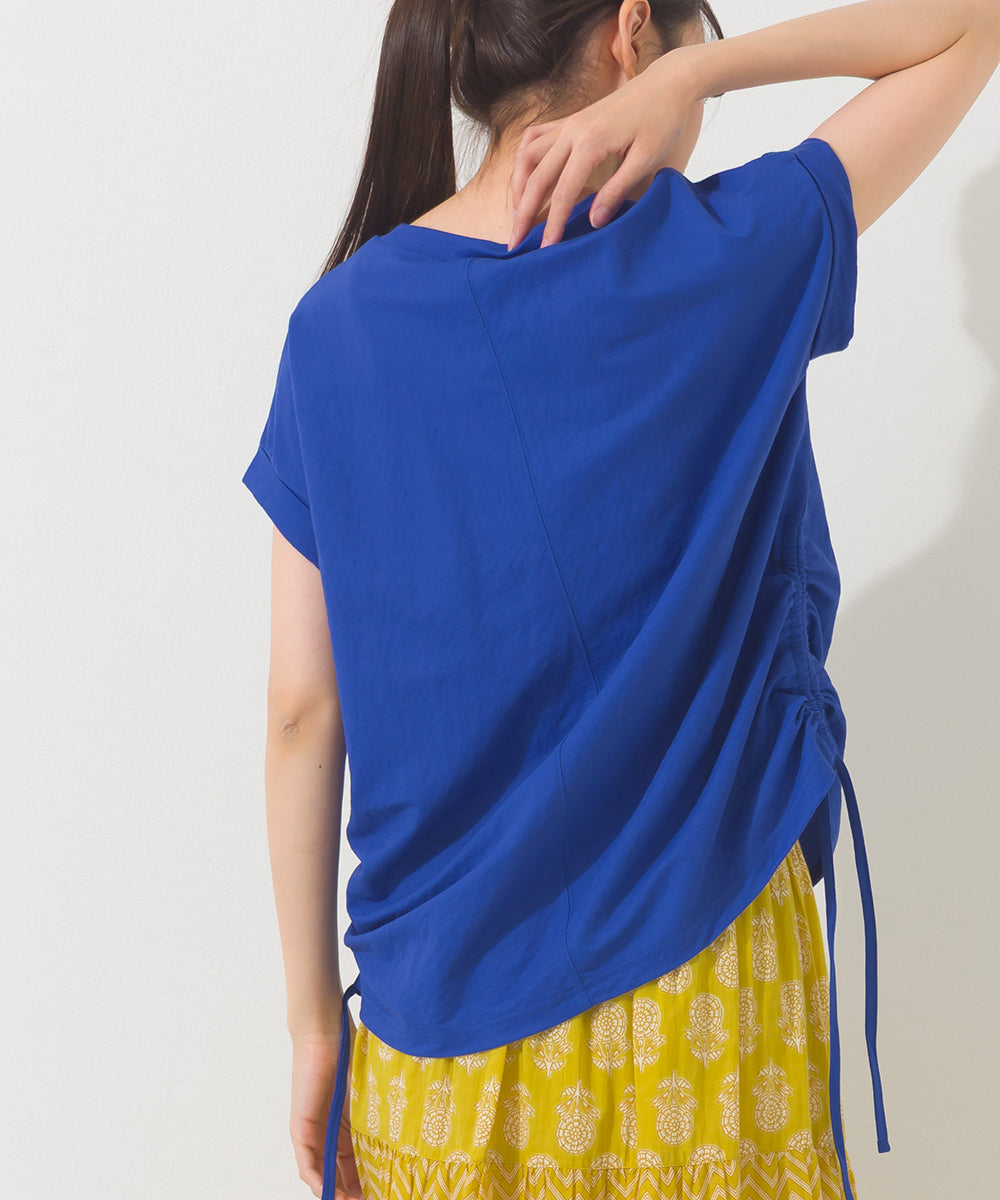 【OMNES】接触冷感 サイドギャザー半袖Tシャツ【261W430OMN020】