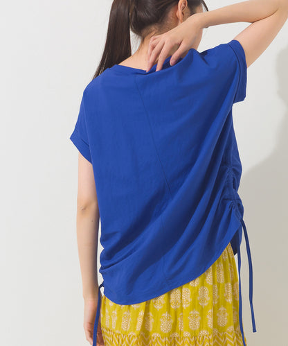 【OMNES】接触冷感 サイドギャザー半袖Tシャツ【261W430OMN020】