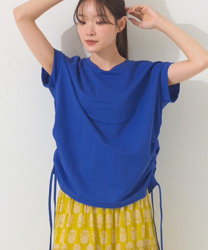 【OMNES】接触冷感 サイドギャザー半袖Tシャツ【261W430OMN020】