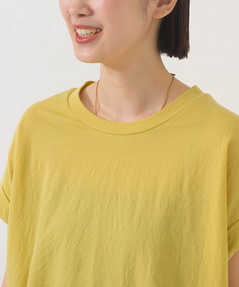 【OMNES】接触冷感 サイドギャザー半袖Tシャツ【261W430OMN020】