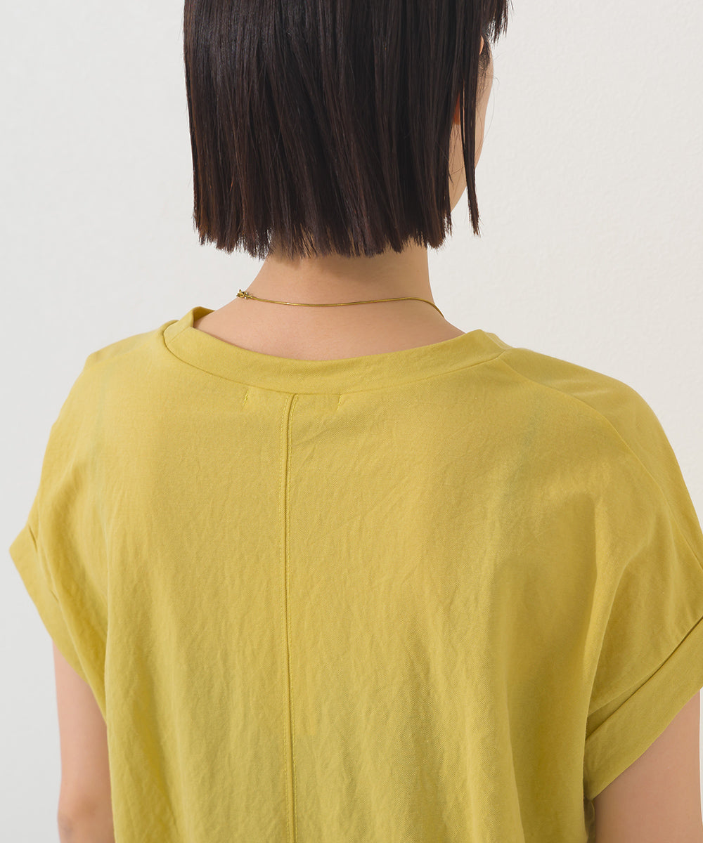 【OMNES】接触冷感 サイドギャザー半袖Tシャツ【261W430OMN020】