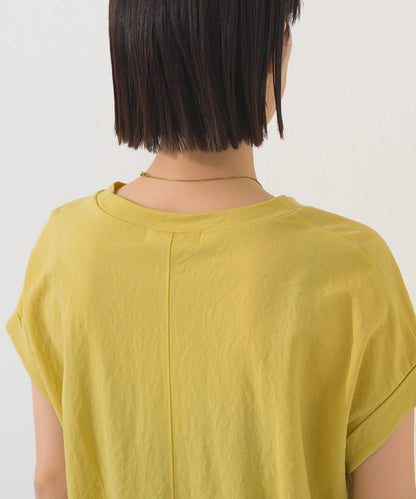 【OMNES】接触冷感 サイドギャザー半袖Tシャツ【261W430OMN020】