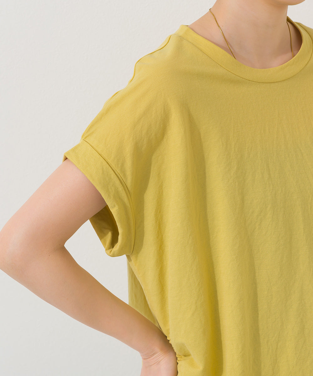 【OMNES】接触冷感 サイドギャザー半袖Tシャツ【261W430OMN020】