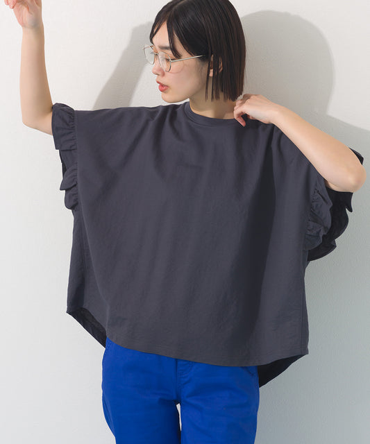 【OMNES】接触冷感 袖フレア半袖Tシャツ【261W430OMN021】