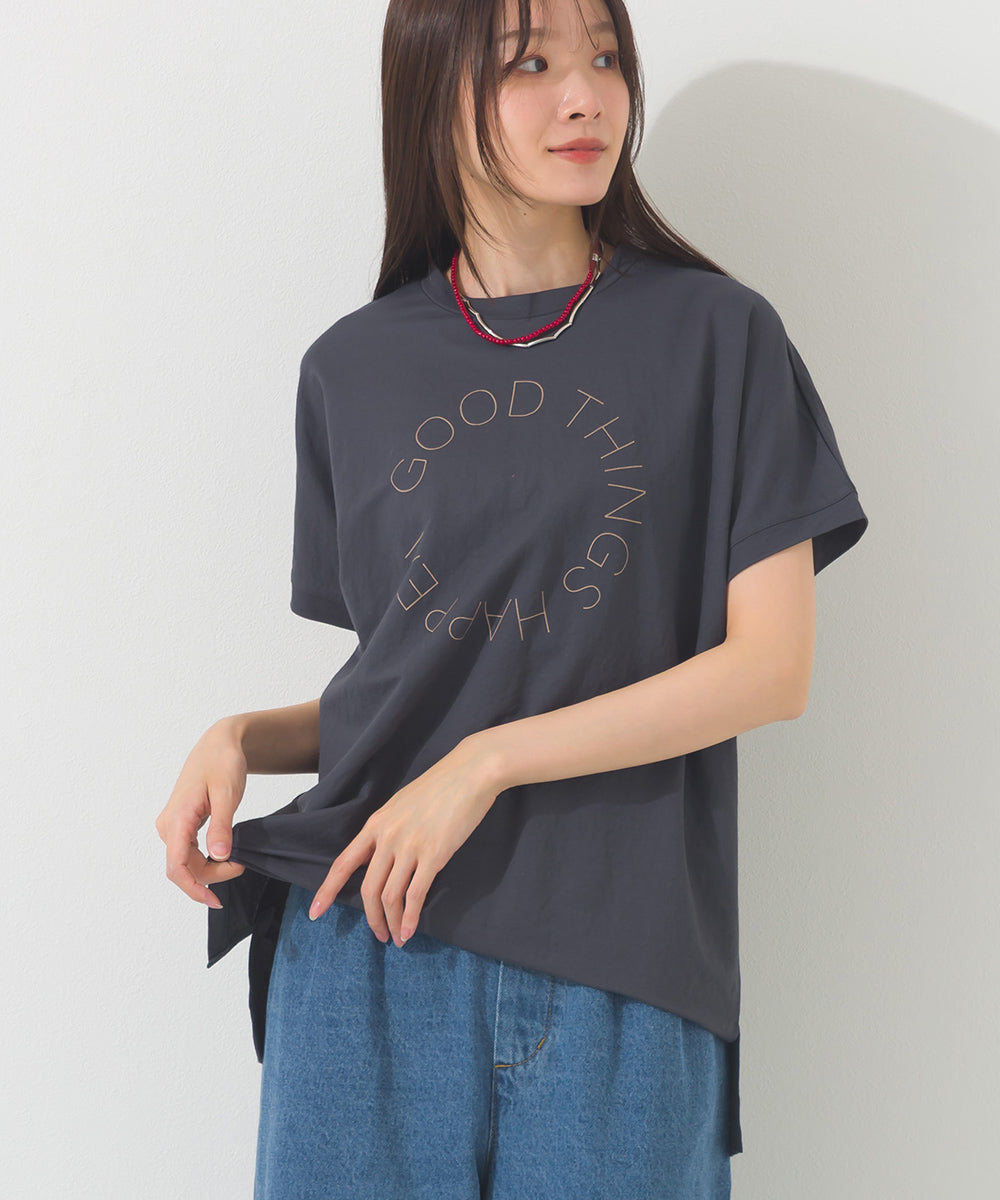 【OMNES】接触冷感 ロゴフレンチスリーブ半袖Tシャツ【261W430OMN022】