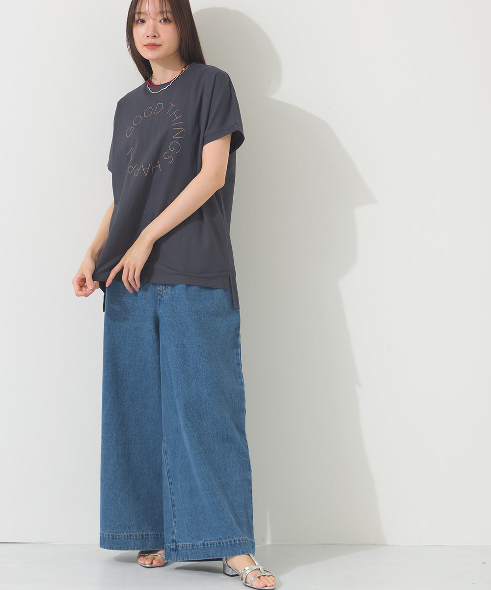 【OMNES】接触冷感 ロゴフレンチスリーブ半袖Tシャツ【261W430OMN022】