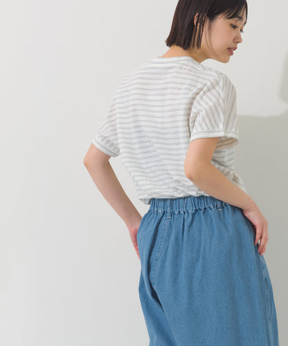【OMNES】接触冷感 ロゴフレンチスリーブ半袖Tシャツ【261W430OMN022】