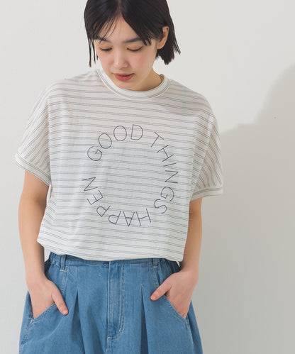 【OMNES】接触冷感 ロゴフレンチスリーブ半袖Tシャツ【261W430OMN022】