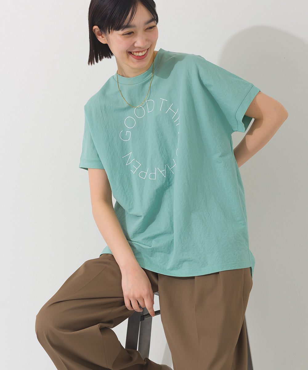 【OMNES】接触冷感 ロゴフレンチスリーブ半袖Tシャツ【261W430OMN022】