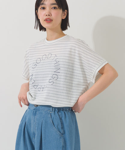 【OMNES】接触冷感 ロゴフレンチスリーブ半袖Tシャツ【261W430OMN022】