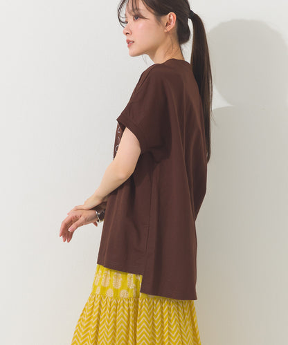 【OMNES】接触冷感 ロゴフレンチスリーブ半袖Tシャツ【261W430OMN022】