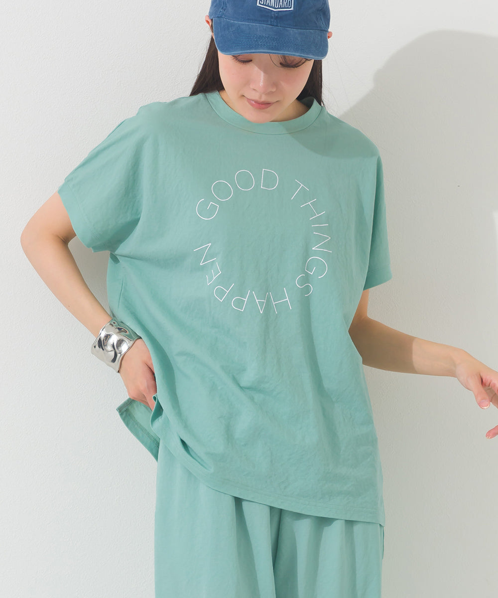 【OMNES】接触冷感 ロゴフレンチスリーブ半袖Tシャツ【261W430OMN022】