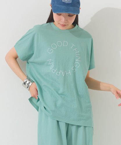 【OMNES】接触冷感 ロゴフレンチスリーブ半袖Tシャツ【261W430OMN022】