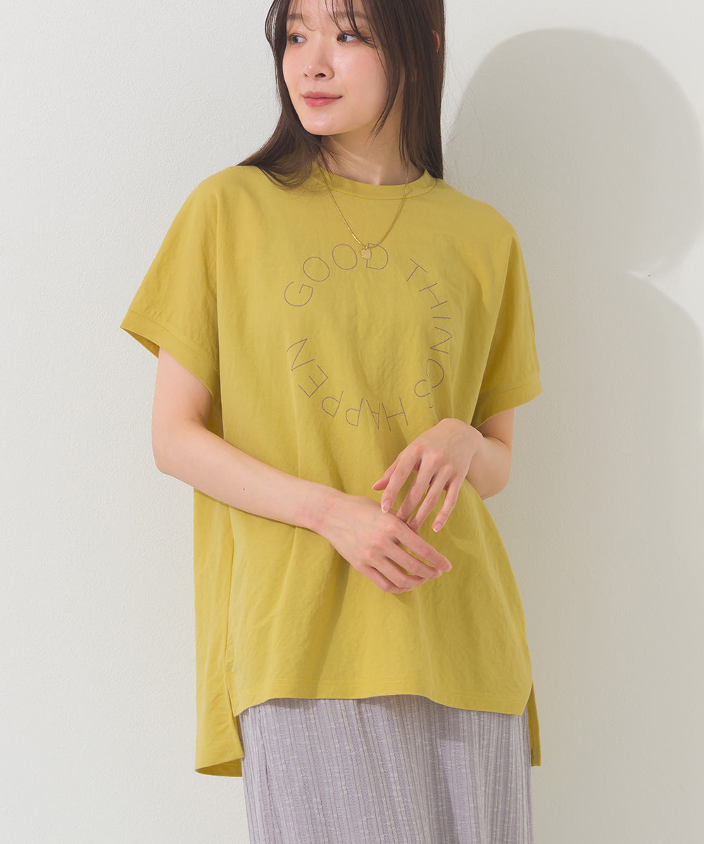 【OMNES】接触冷感 ロゴフレンチスリーブ半袖Tシャツ【261W430OMN022】