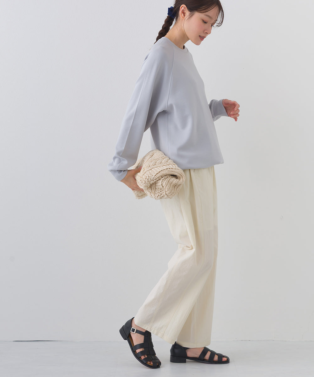 【OMNES】ソフトポンチロゴプリント裾ドローコード 長袖Tシャツ UVカット 花粉リリース付【261W430OMN023】