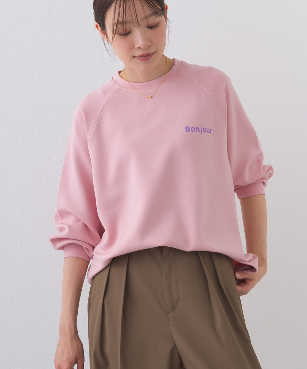 【OMNES】ソフトポンチロゴプリント裾ドローコード 長袖Tシャツ UVカット 花粉リリース付【261W430OMN023】