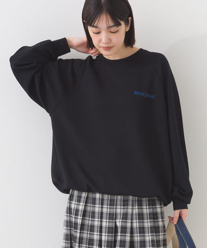 【OMNES】ソフトポンチロゴプリント裾ドローコード 長袖Tシャツ UVカット 花粉リリース付【261W430OMN023】