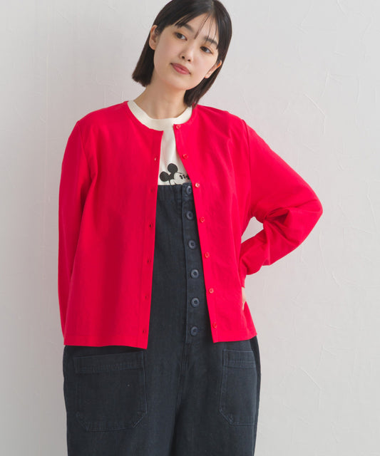 【OMNES】接触冷感 クルーネック長袖カーディガン【261W430OMN026】