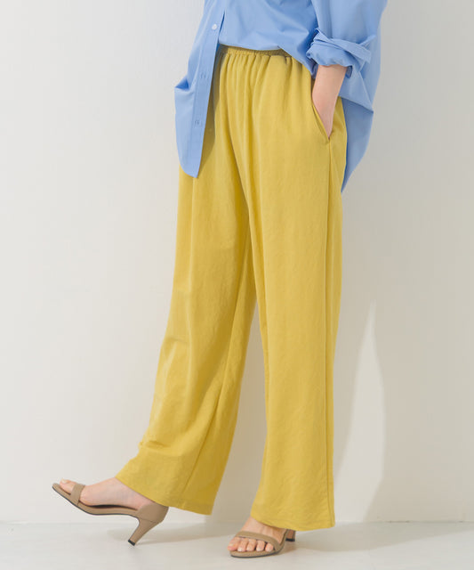 【OMNES】接触冷感 ストレートギャザーイージーパンツ【261W432OMN028】