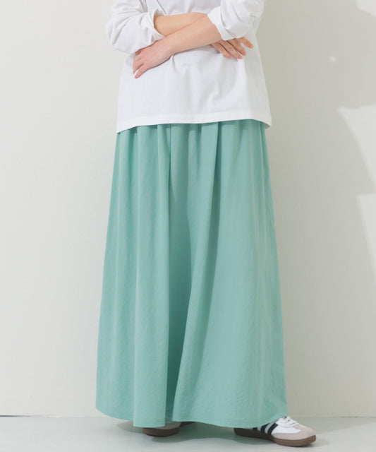 【OMNES】接触冷感 ギャザーフレアロングスカート【261W433OMN029】