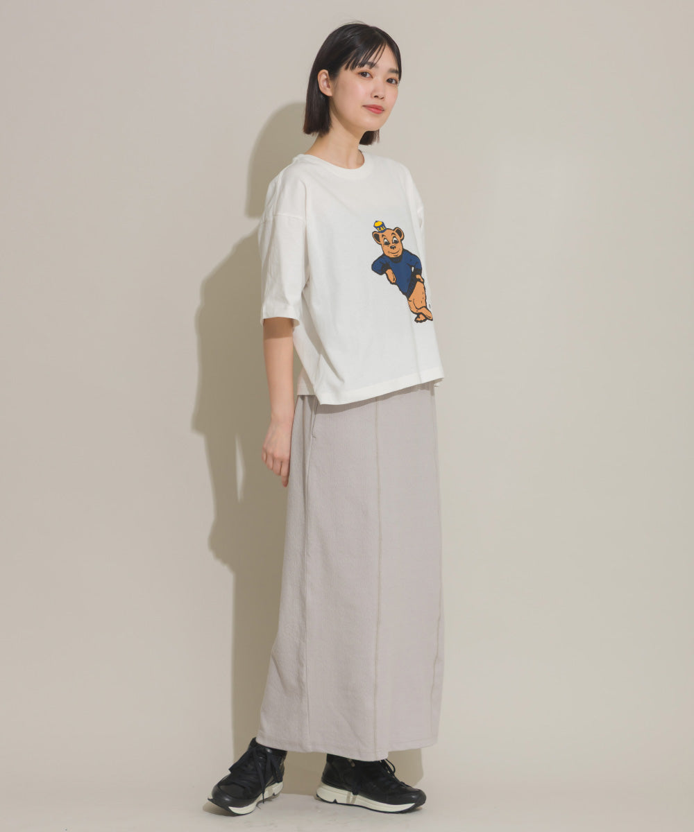 【OMNES】DISCUS別注 カット楊柳ロングスカート【261W433DIS259】