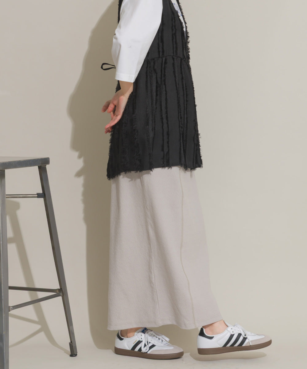 【OMNES】DISCUS別注 カット楊柳ロングスカート【261W433DIS259】