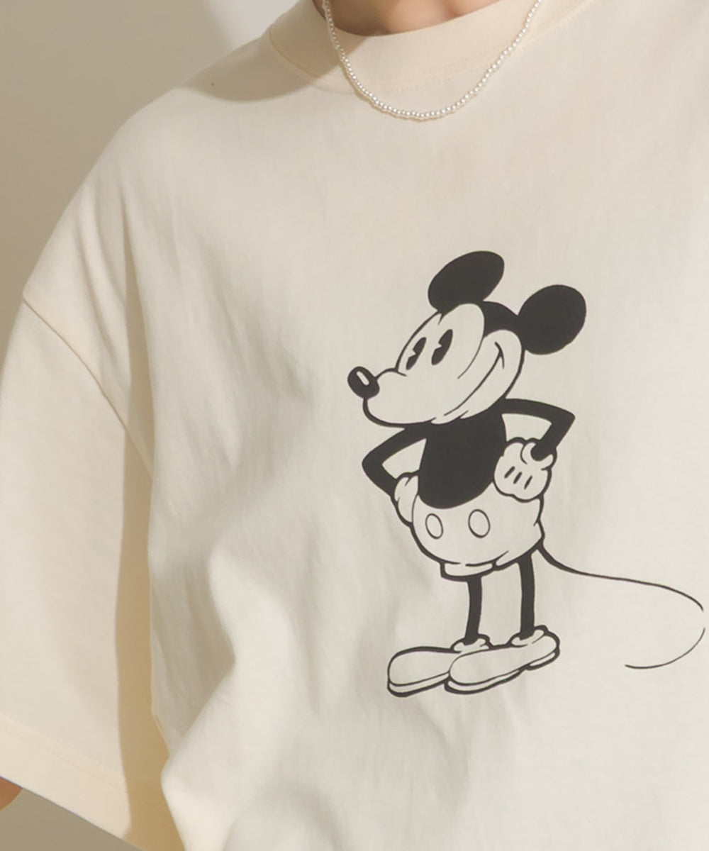 【DISCUS】Disney Tシャツ オーバーサイズミッキープリント半袖Tシャツ①【261W430DIS262】