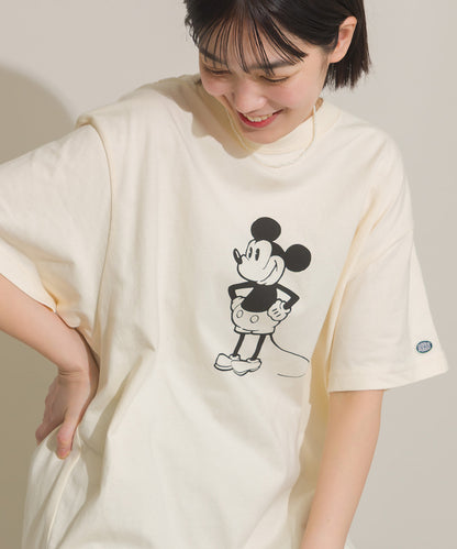 【DISCUS】Disney Tシャツ オーバーサイズミッキープリント半袖Tシャツ①【261W430DIS262】