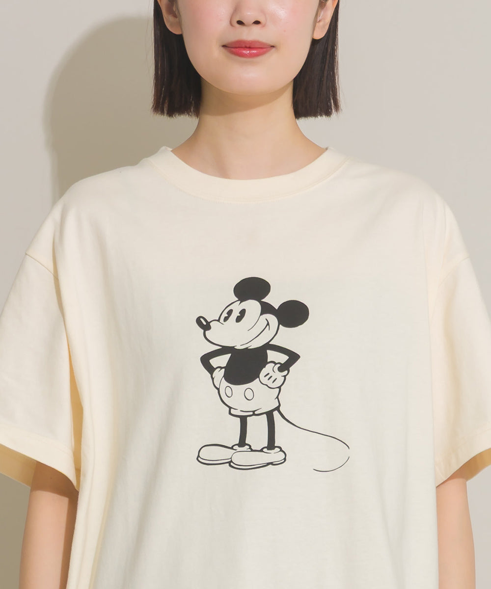 【DISCUS】Disney Tシャツ オーバーサイズミッキープリント半袖Tシャツ①【261W430DIS262】