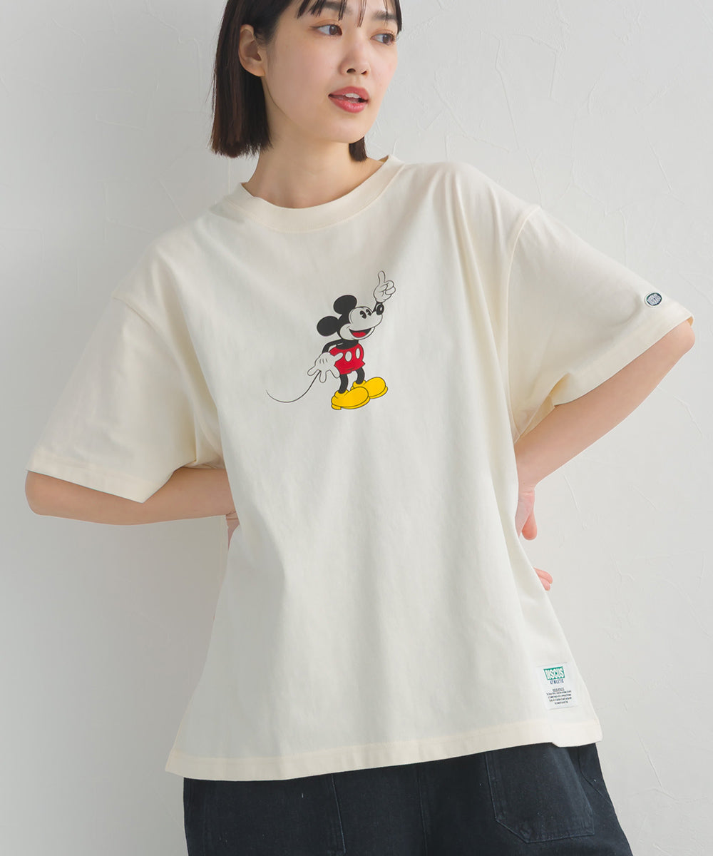 【DISCUS】Disney Tシャツ オーバーサイズミッキープリント半袖Tシャツ②【261W430DIS263】