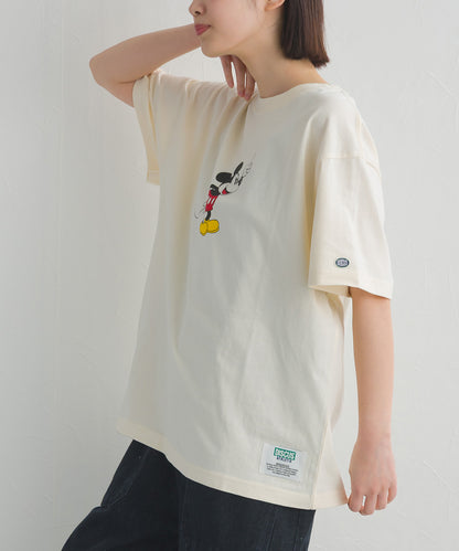 【DISCUS】Disney Tシャツ オーバーサイズミッキープリント半袖Tシャツ②【261W430DIS263】