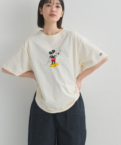 【DISCUS】Disney Tシャツ オーバーサイズミッキープリント半袖Tシャツ②【261W430DIS263】