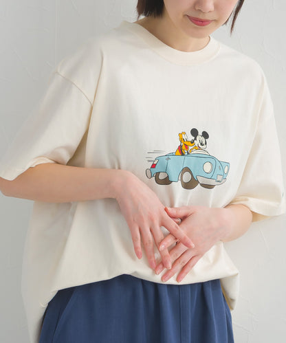 【DISCUS】Disney Tシャツ オーバーサイズミッキープリント半袖Tシャツ③ 【261W430DIS264】