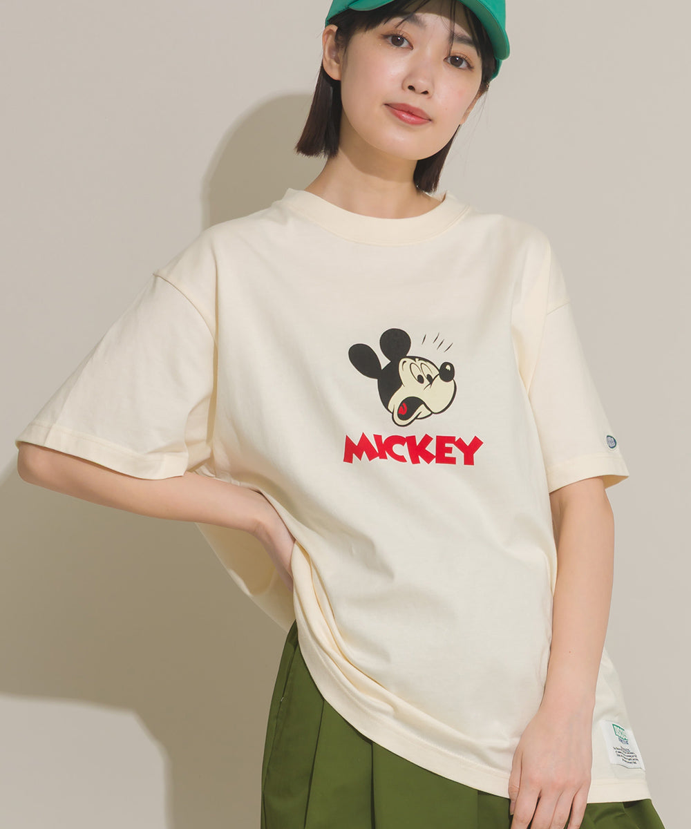 【DISCUS】Disney Tシャツ オーバーサイズミッキープリント半袖Tシャツ④【261W430DIS265】