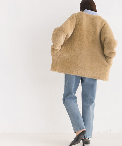 【OMNES Supremo】フェザーヤーンダブルフェイスニットカーディガン【3324-6150】