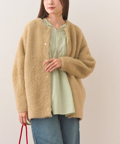 【OMNES Supremo】フェザーヤーンダブルフェイスニットカーディガン【3324-6150】