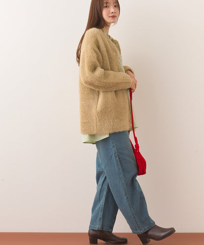 【OMNES Supremo】フェザーヤーンダブルフェイスニットカーディガン【3324-6150】