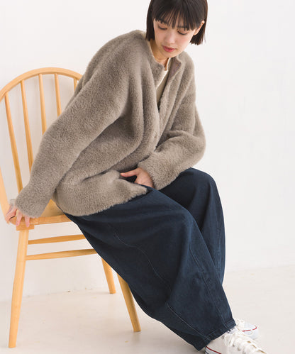 【OMNES Supremo】フェザーヤーンダブルフェイスニットカーディガン【3324-6150】