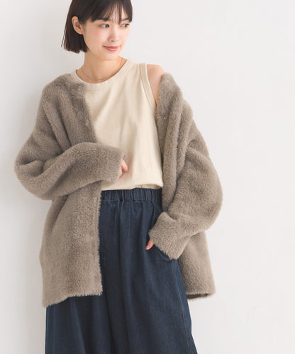 【OMNES Supremo】フェザーヤーンダブルフェイスニットカーディガン【3324-6150】